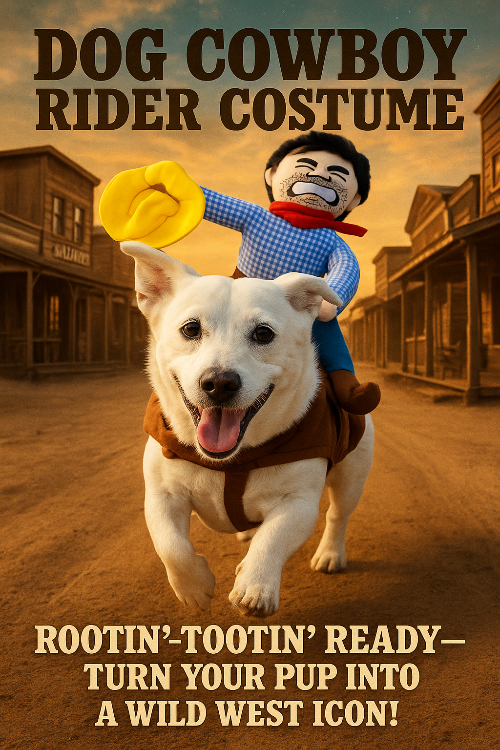 Dog Cowboy Rider Costume